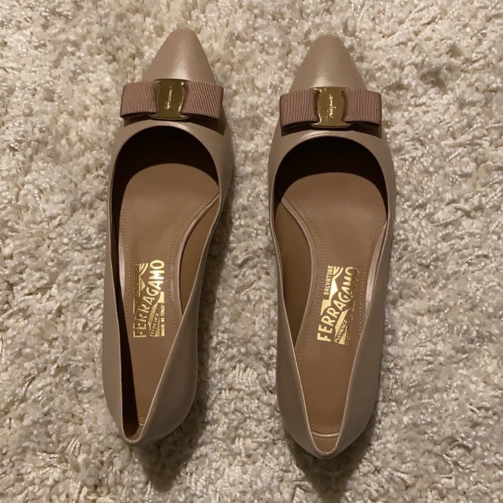 Ferragamo kitten heel pumps